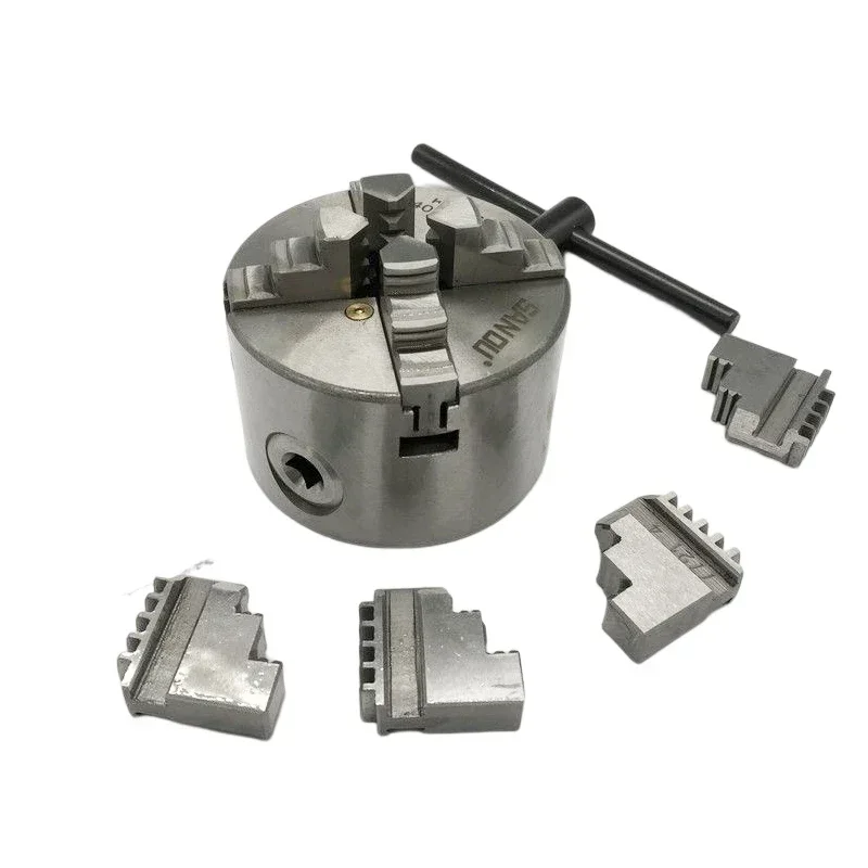 Self Centering Lathe Chuck 4 Jaws Claw Manual Metal Scroll SANOU Chuck for Drilling Milling Machine Back Loading 80-250mm