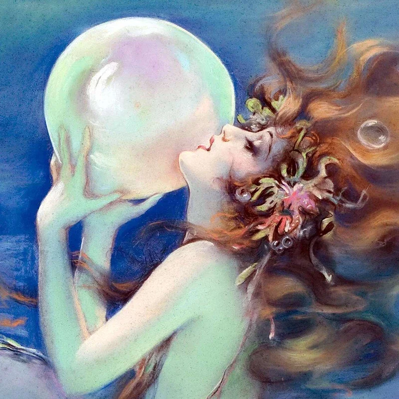 Sexy Mermaid Vintage Illustration Print Golden Age Mermaid Artwork Canvas Painting Retro Wall Art Poster Bedroom Bathroom Dec