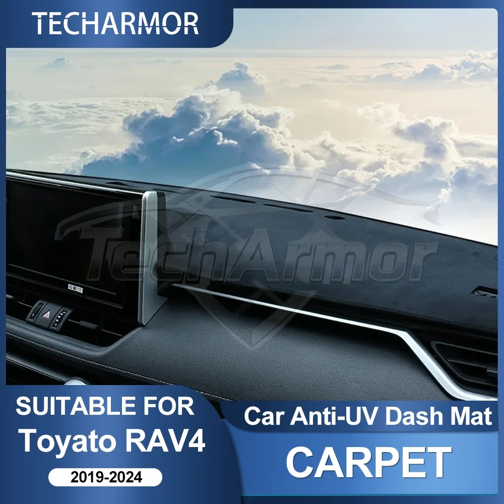 For Toyota RAV4 2019-2024 Car Dashboard Cover Pad Sunshade Protector Anti-UV Dash Mats Sun Shade Non-slip Pads Auto Accessories view 2
