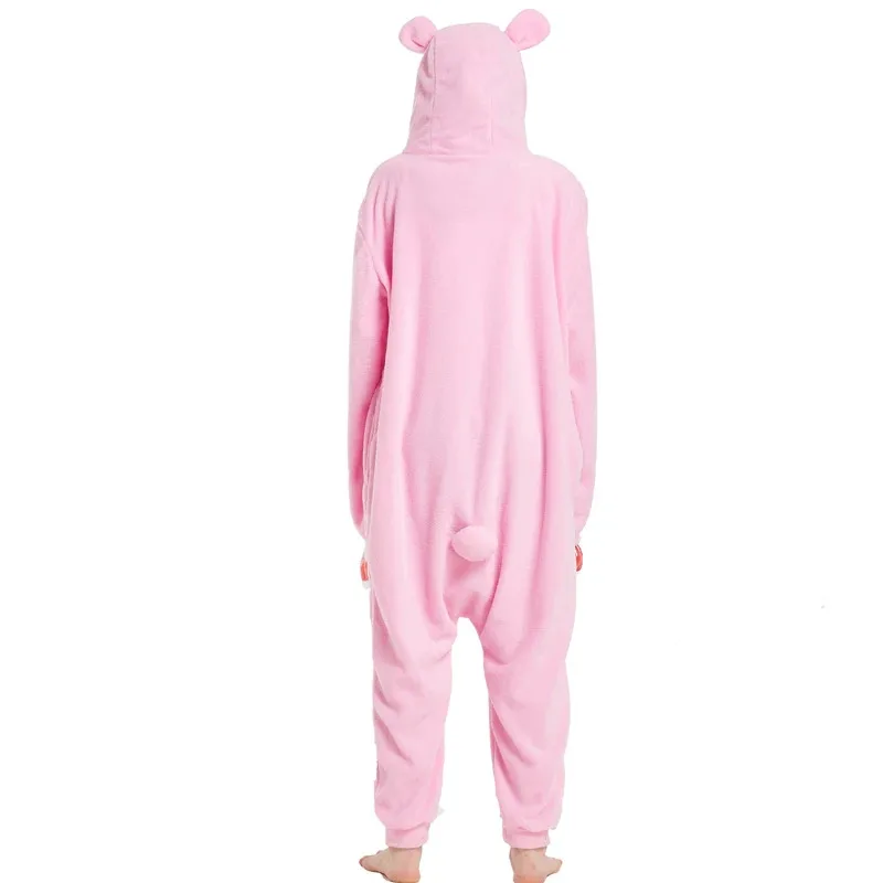 ss13HKSNG الكبار قاتمة Kigurumi نيسيي منامة الوردي الأسود الدب الصوف الحيوان النساء هالوين حفلة تأثيري حلي منامة