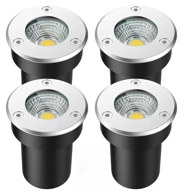 

4pcs IP67 Waterproof DC12V/24V LED Underground Lamp 5W Outdoor Ground Garden Path Floor Buried Yard Landscape Spotlight