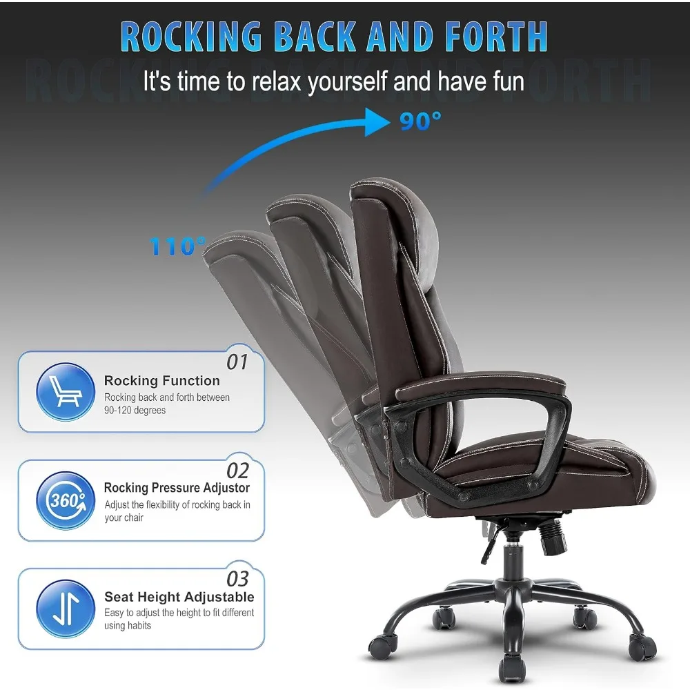 Computer Chair-Office Chair-Executive Office Chair with Fixed Armrests-Ergonomic Office Desk Chair High Back-Computer Chair