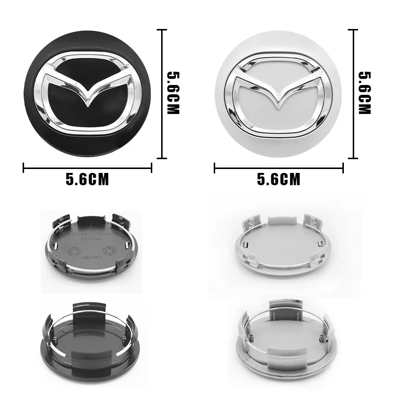 4PCS 56mm Car Wheel Hub Center Caps Rim Cover Badge Emblem For Mazda 3 6 Atenza Axela CX3 CX5 Demio MP MS RX8 2 Auto Accessories