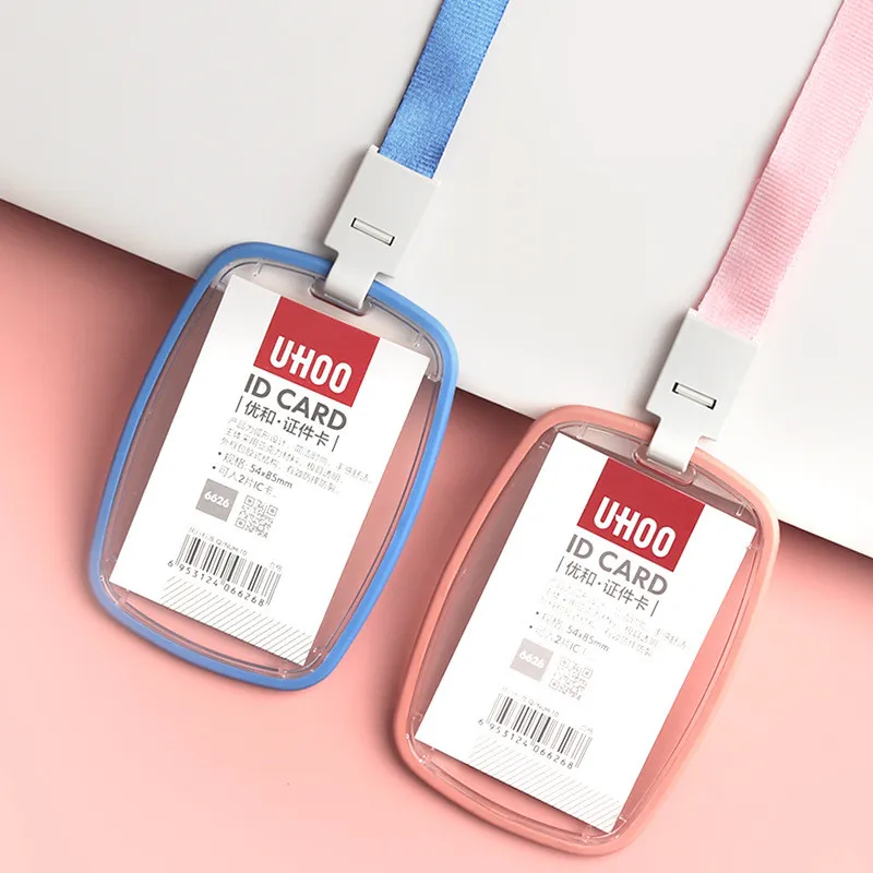 Badge Holder Neck Lanyard Nurses Accessories for Hospital Acrylic Card Holder Transparent Business Cards Cover Desk Organizer
