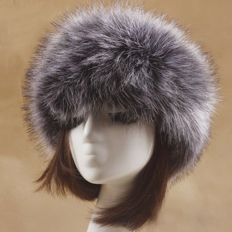 Hot Sale Winter Warm Thicken Furry Hairband Fluffy Faux Fur Women Girl Fur Headband Hat Winter Outdoor Earwarmer Ski Hats