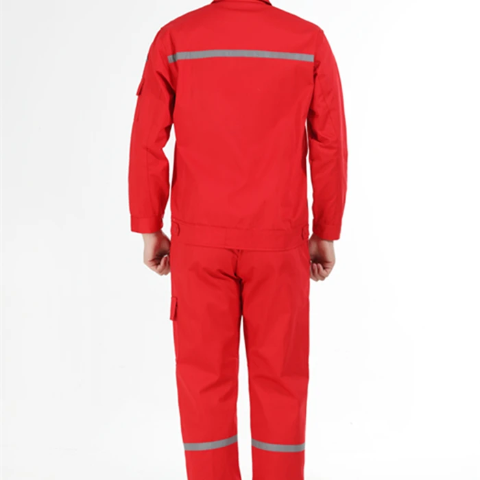 Anti-Static Pure Cotton Workwear Set for Labor Site Stone Chemical Industry Wear Resistant Work orms Red Color M Workers