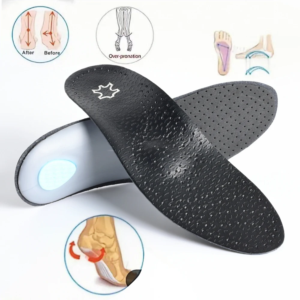1/3Pairs Arch Support Insoles Artificial Leather Orthopedic Shoes Sole Breathable And Wear-resistant Insoles Suitable Flat Feet
