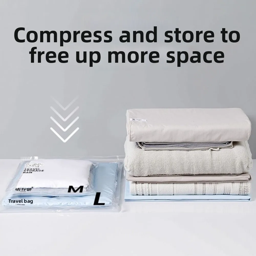 2Pcs Reusable Hand Roll Vacuum Bags Space Saver Portable Vacuum Compression Bag Dustproof Luggage Vacuum Storage Bag for Travel