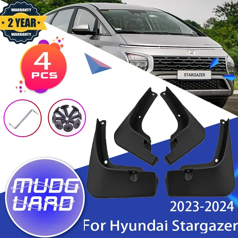 

for Hyundai Stargazer Accessories KS 2023 2024 4x Front Rear Mudflaps Fender Protect Mud Flaps Guards Splash Flaps Car Mudguards