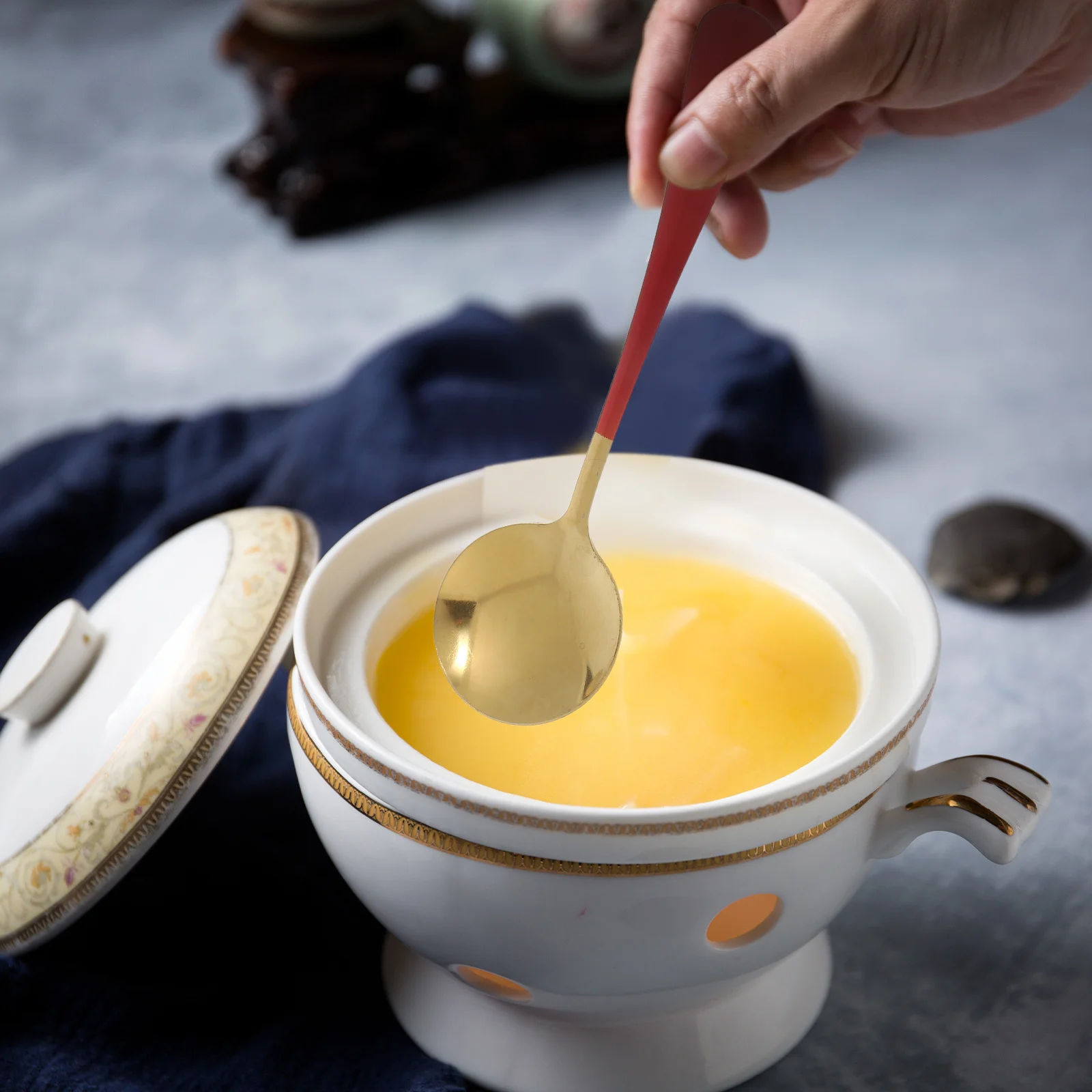 

5Pcs Stainless Steel Long Handle Spoons Mixing Coffee Ice Cream Dessert Kitchen Household Tasting Beverage Spoons