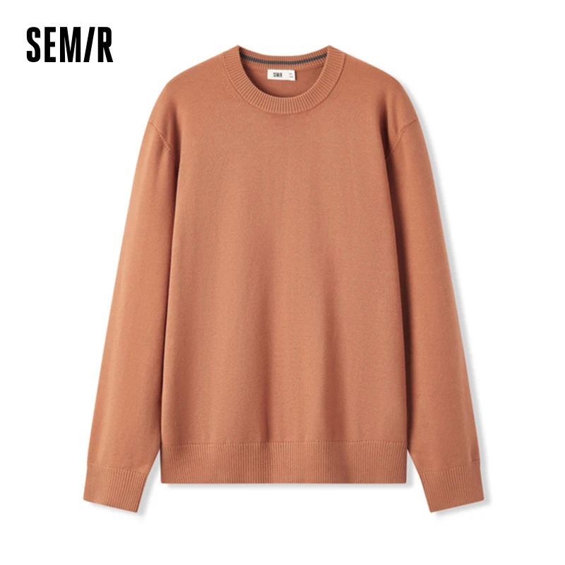 Semir Knitted Sweater Men Antistatic 2024 Winter New Machine-Washable Base Layer Pullover Sweater