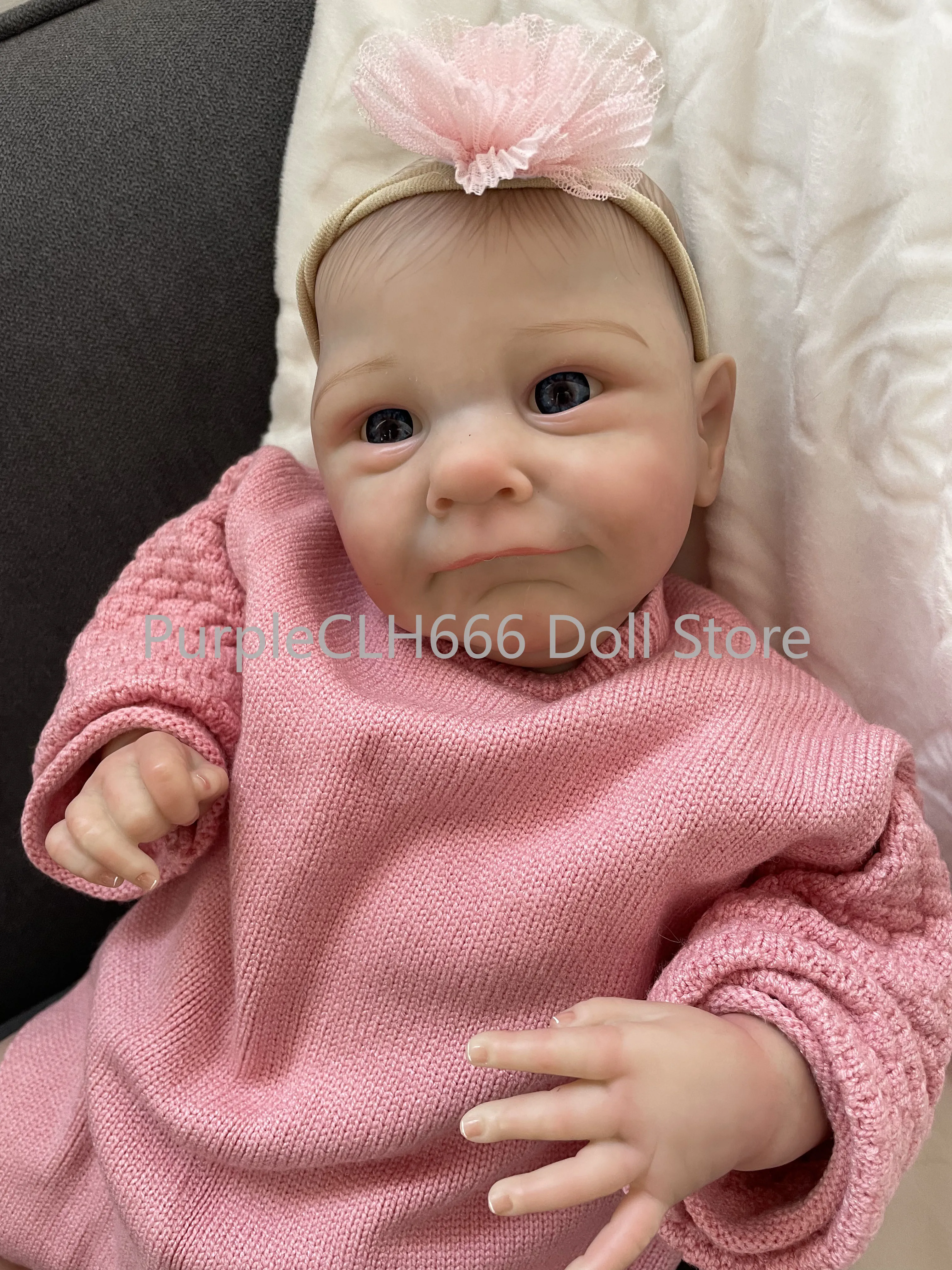 

48cm Soft Cotton Body Handmade Lovely Lifelike Reborn Doll Multiple Layers Painting 3D Skin Children's Birthday Christmas Gift