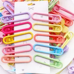 10pcs 6cm Girls Hairpins Ellipse Candy Color Hairclip Setting Base For DIY Kids Hair Clip Jewelry Making Hair Accessories