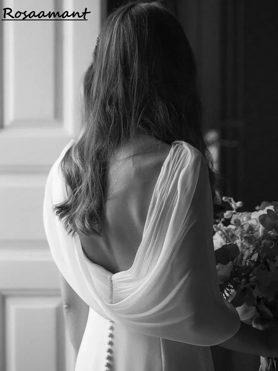 Abiti da sposa eleganti semplici a sirena con pieghe senza maniche, nastri in chiffon, abiti da sposa country