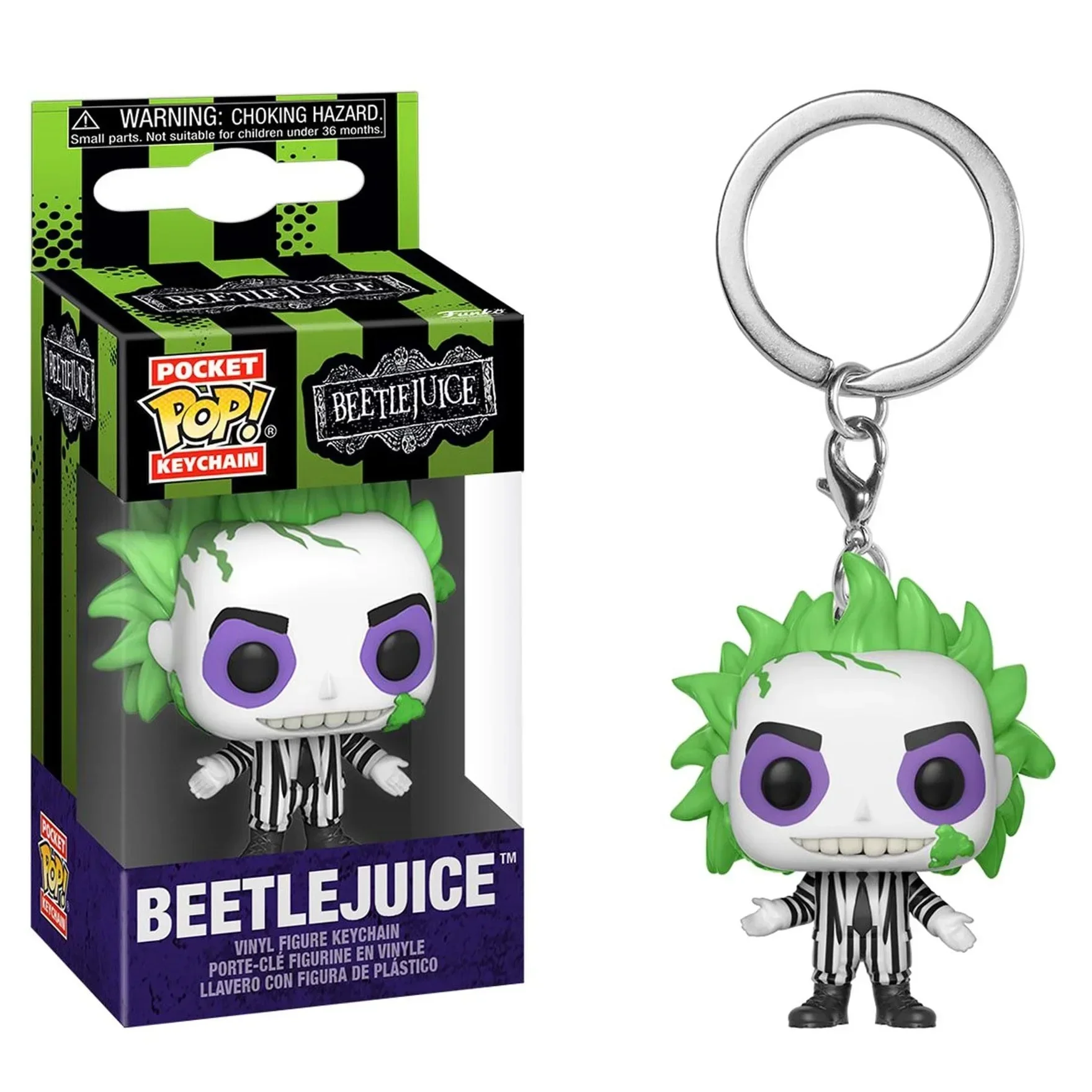 2026 New FUNKO POP Movies BEETLEJUICE KEYCHAIN TOY Action Figure Dolls Movies BEETLE JUICE KEYRING Toys Gifts for Children