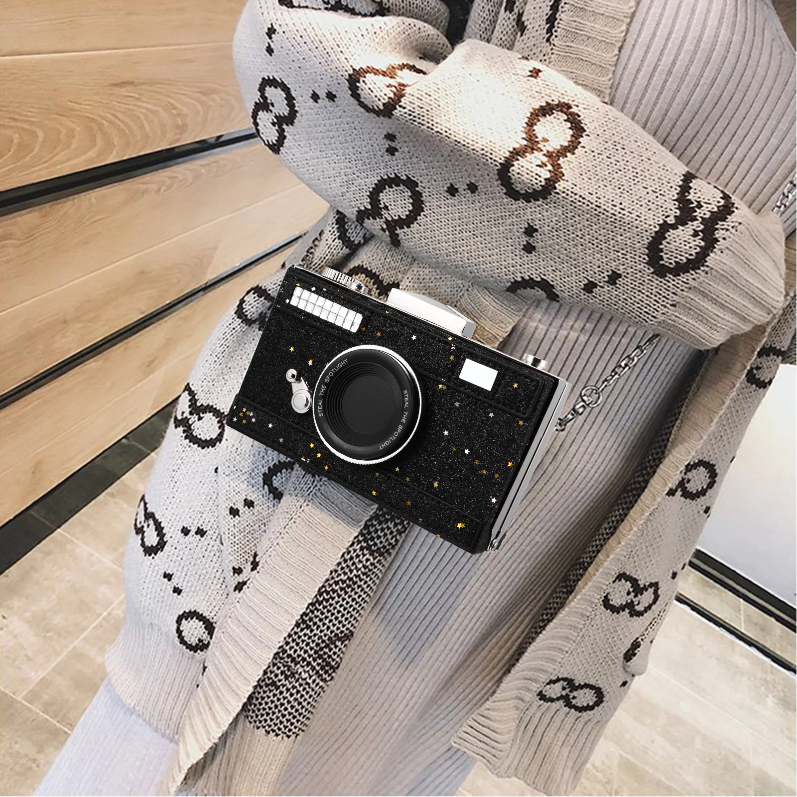 

1Pcs PU Bag Camera Inspired Crossbody Square Shoulder Bag Comfortable Strap Stylish Look for Women Everyday Carry