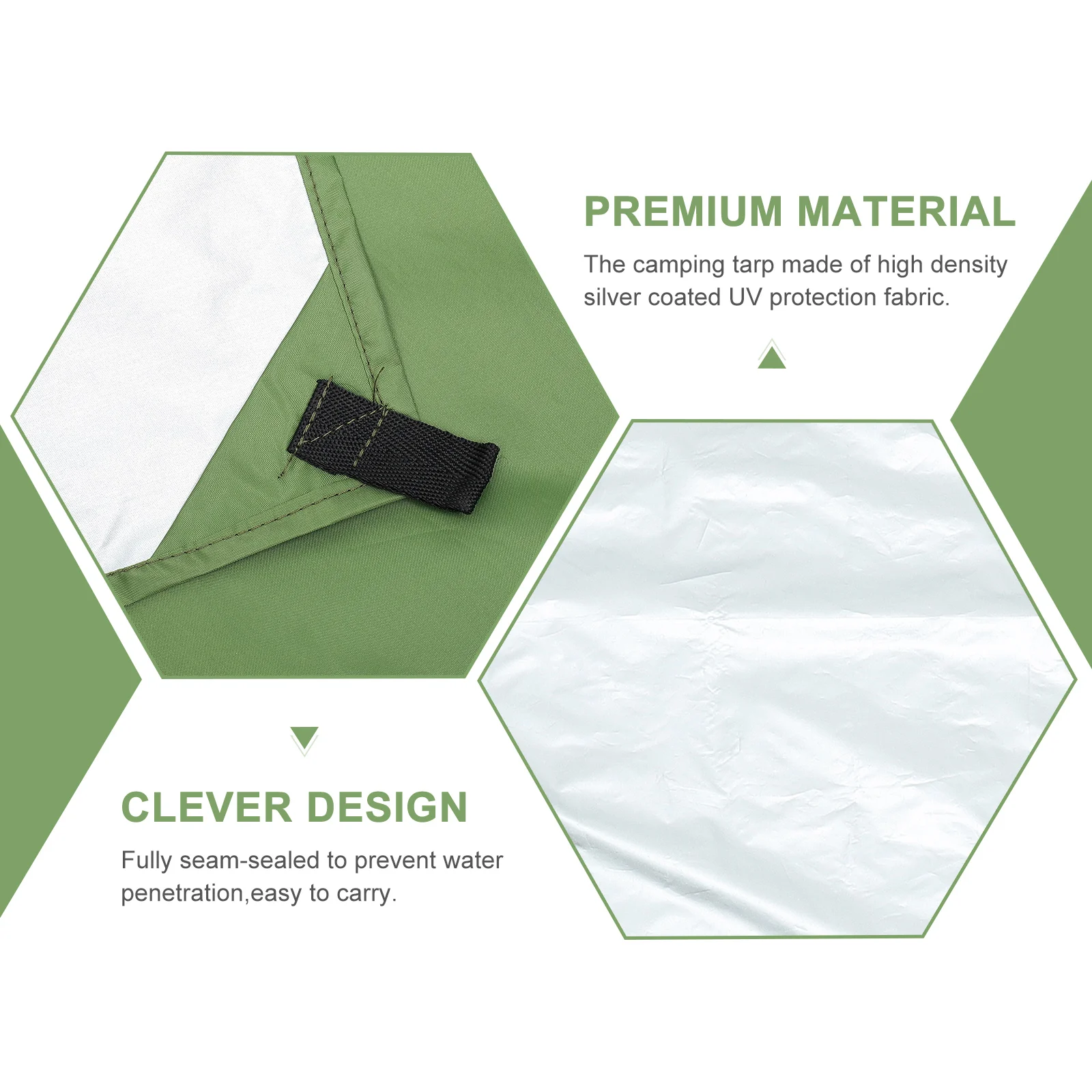 

Green Waterproof Tent Tarp 3 4 Persons Outdoor Camping Beach Travel UV Protection Portable Shelter Ground Cloth