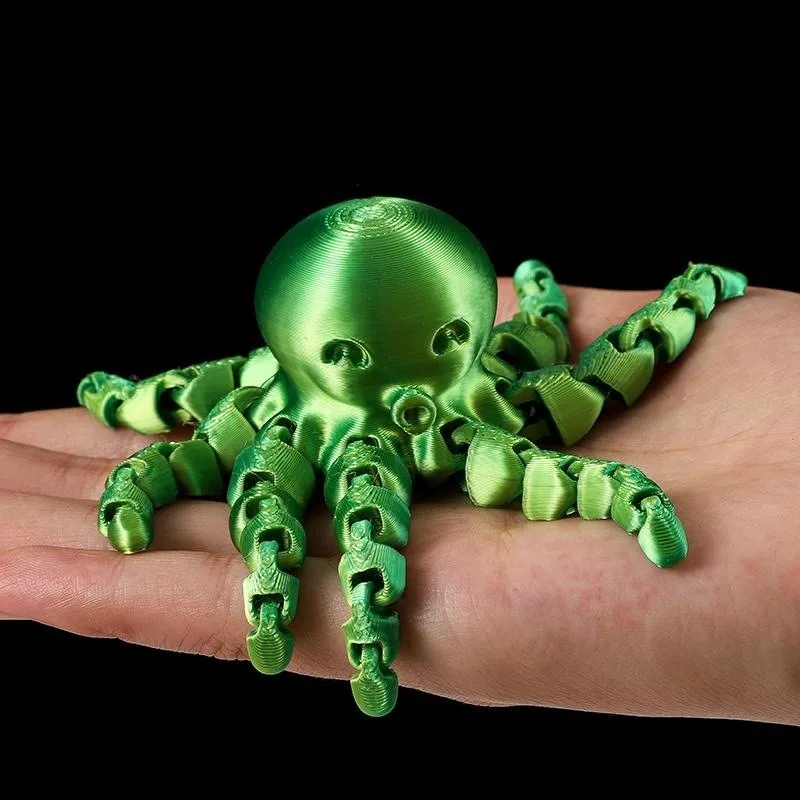 ثلاثية الأبعاد مطبوعة المغناطيسي الأخطبوط زخرفة محاكاة الأخطبوط تمثال نموذج المفاصل المنقولة المنقولة للمنزل مكتب ديكور لعبة أطفال #4