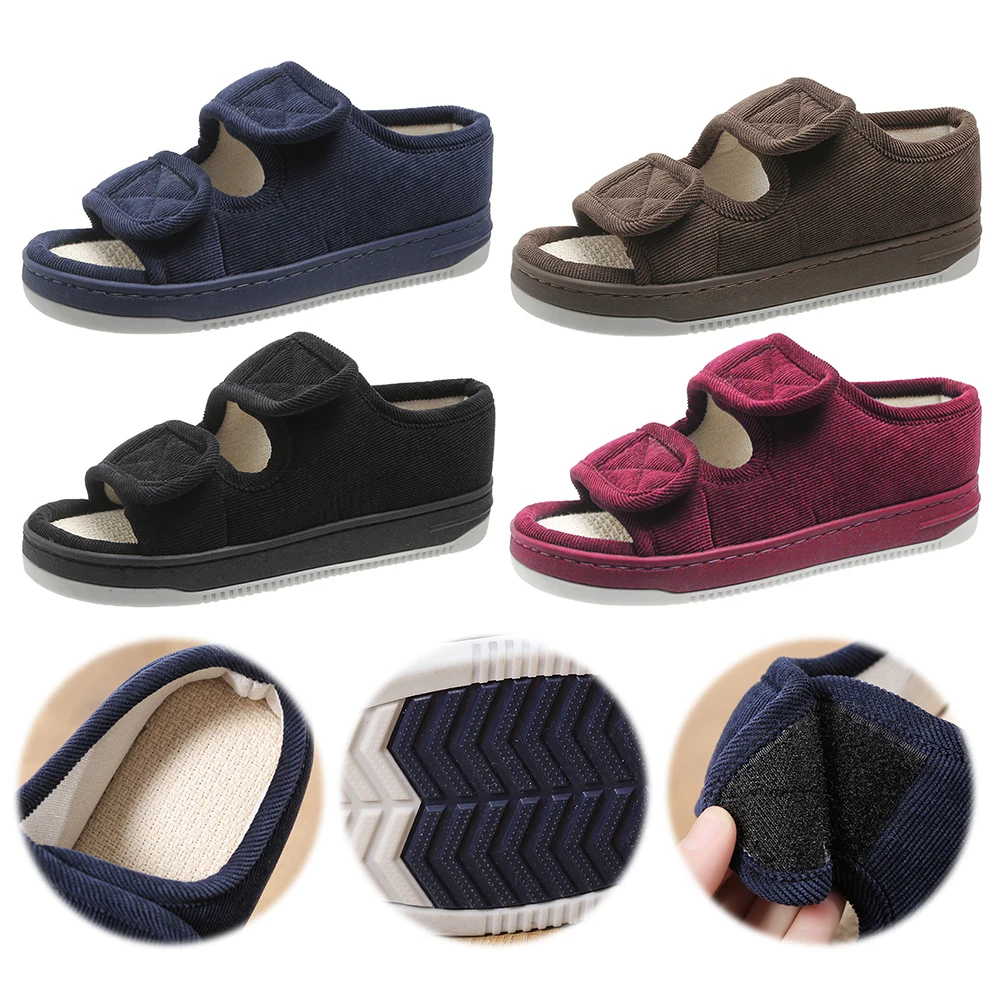 Diabetic Sandals Open Toe Diabetic Slippers Adjustable Walking Sandals Breathable Orthopedic Footwear for Women Men
