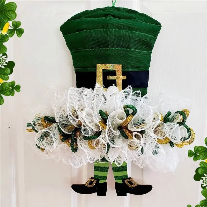 2026 HOT 4 Roll St. Patrick's Day Poly Mesh Ribbon Green White Wired Edge Ribbon 10 Inch X 30 Feet Poly Deco Mesh Ribbon