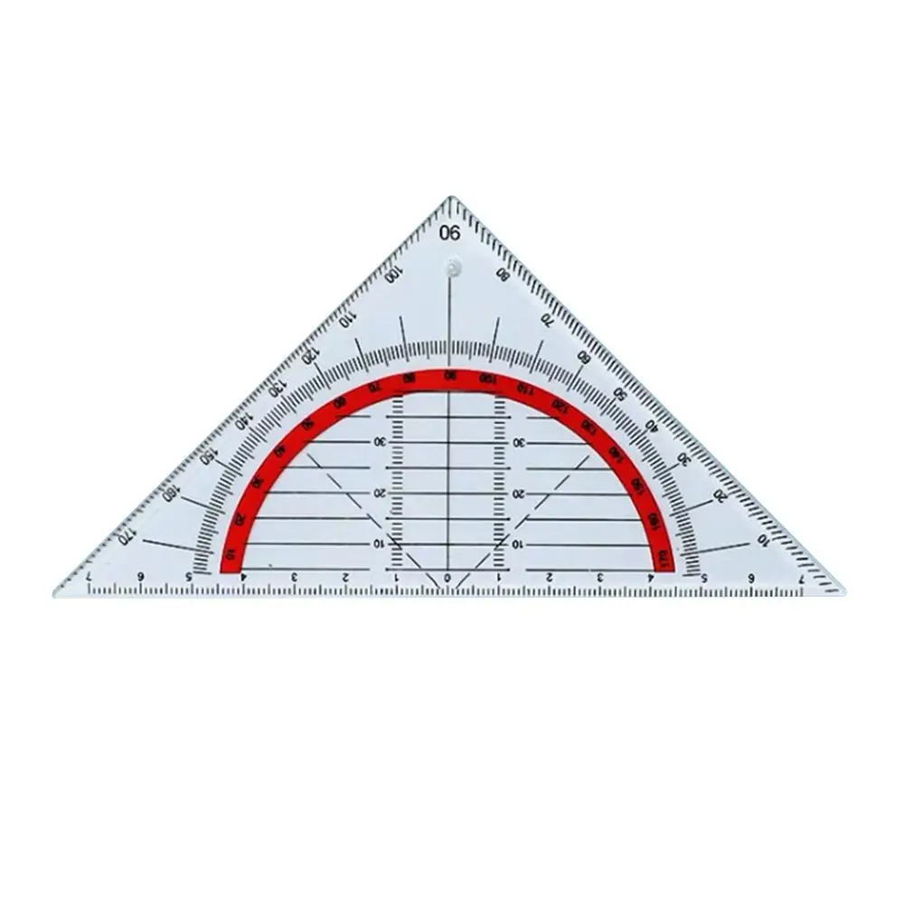 Durable Triangle/Half Round 180/360 Degree Protractor Plastic Transparent Drawing Ruler Angle Measure Tool Students Gift