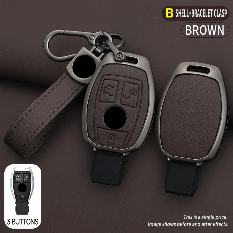Autosleutelhoes, -hoesje, -tas voor Mercedes Benz A B C S Klasse AMG GLA CLA GLC W176 W221 W204 W205 sleutelhanger accessoires