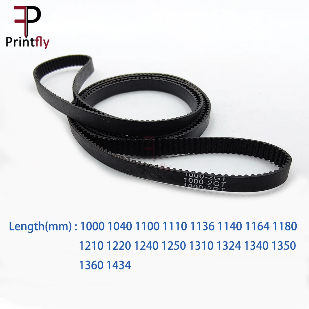 Printfly 2GT 2M GT2  Timing belt Pitch length ​1000/1040/1100/1110/1136/1140/1164/1180/1210~/1260/1434 Width 6mm Rubber closed