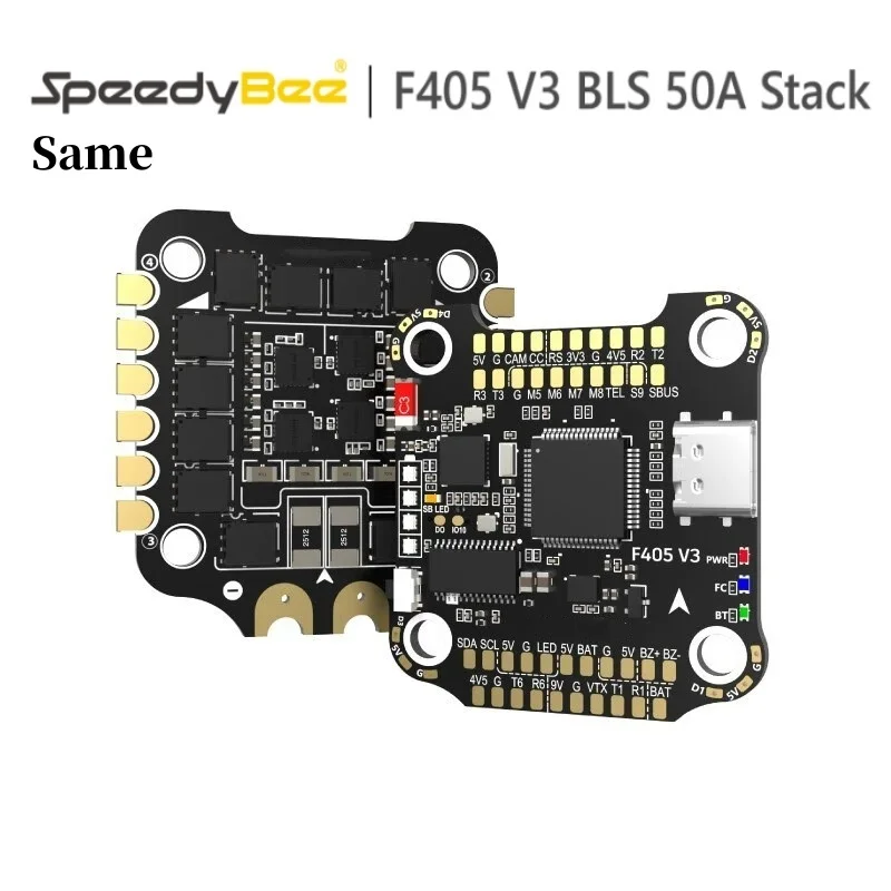 

SpeedyBee Same 4 in 1 F405 V3 BLS 50A STACK 30x30 FC&ESC Stack Professional High Performance for FPV Freestyle Drone Model