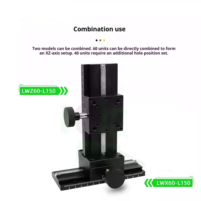 X Axis LWX60 L=100-500mm Dovetail Groove Linear Fine Sliding Table Manual Displacement Stage Long Stroke Trimming Platform