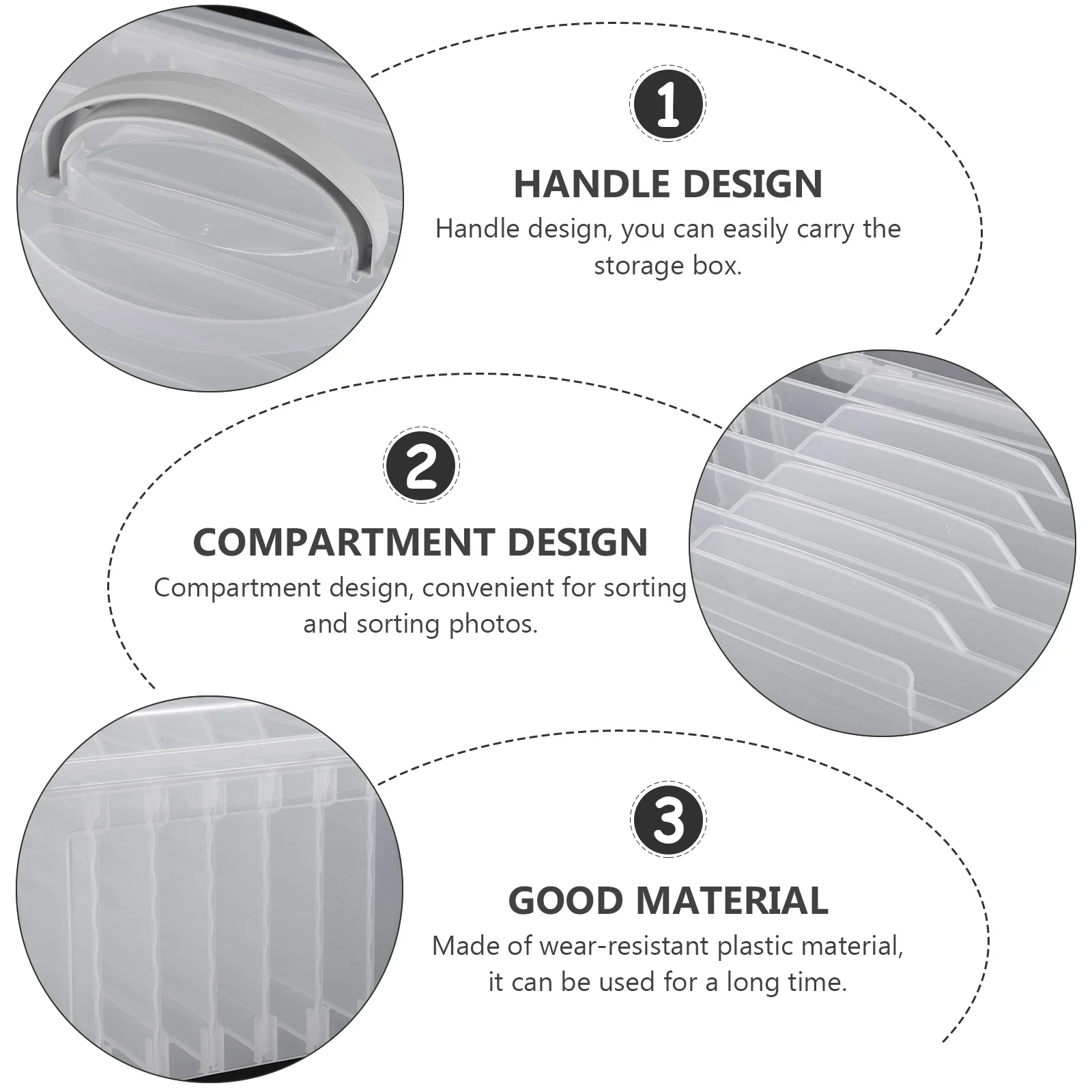 

Photo Storage Box, Clear Plastic Organizer For Pictures Crafts Stickers, Small , Craft Storage