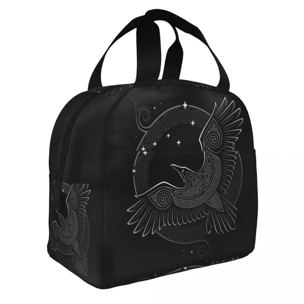 Northern Raven Portable Lunch Box Women Multifunction Norse Viking Crow Thermal Cooler Food Insulated Lunch Bag For Travel Work