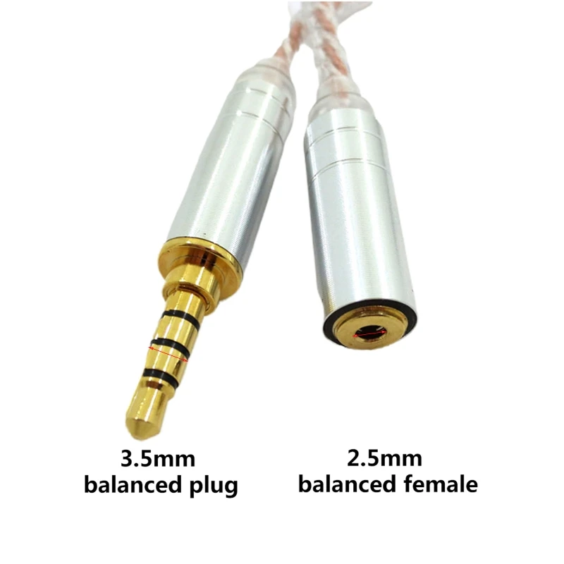 سلك الصوت 2.5 ذكر إلى 4.4 أنثى كابل 2.5 مللي متر/4.4 مللي متر إلى 3.5 مللي متر محول متوازن مصنوع يدويًا لمشغل موسيقى HIfi MP3
