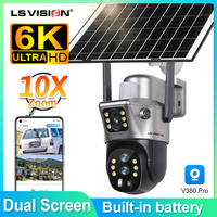 LS VISION 4G SIM Card Solar Camera 10X Zoom CCTV Battery Cameras Outdoor 2 Screen Security Surveillance Ai Tracking Cam V380PRO