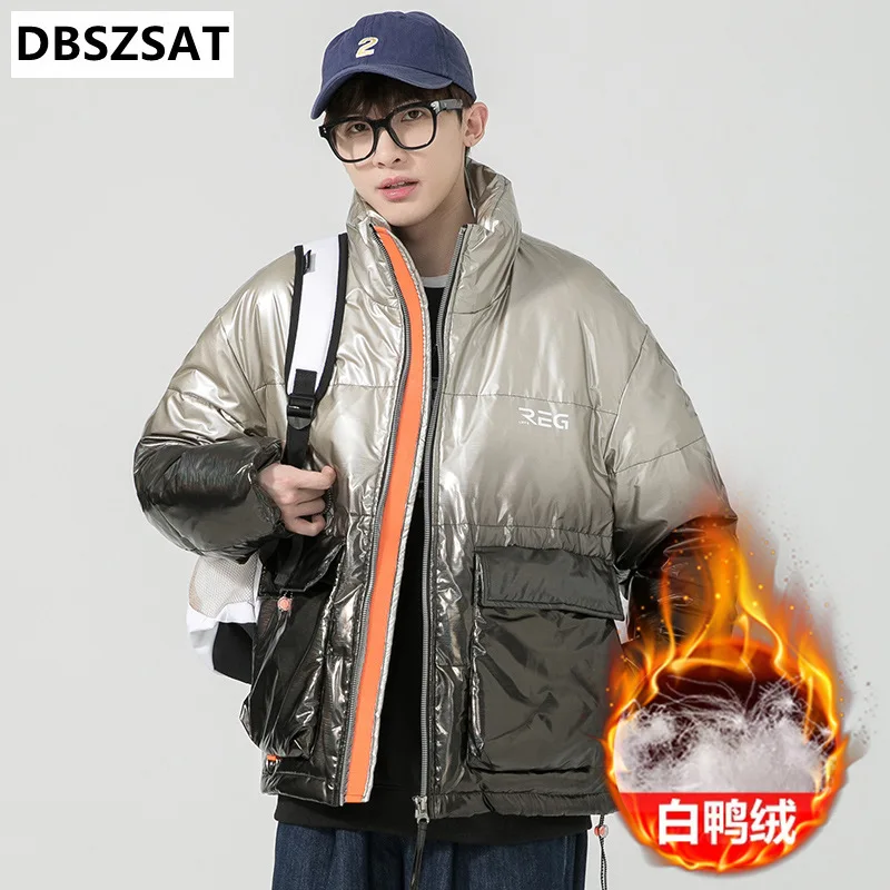 2028 XKK M-3xl Mens White Duck Down Jacket Winter Male Coats Zipper Stand Collar Short Style Mixed Waterproof Outerwear Clothes