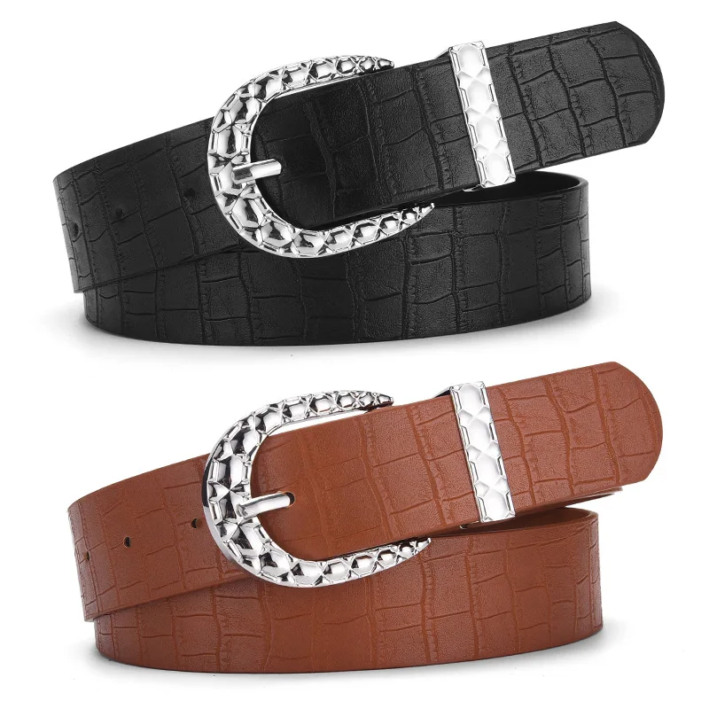 

New Women's Leather Belt with Oval Buckle Korean Student Fashion Versatile Korean Style Trendy Decorative Belt for Pants