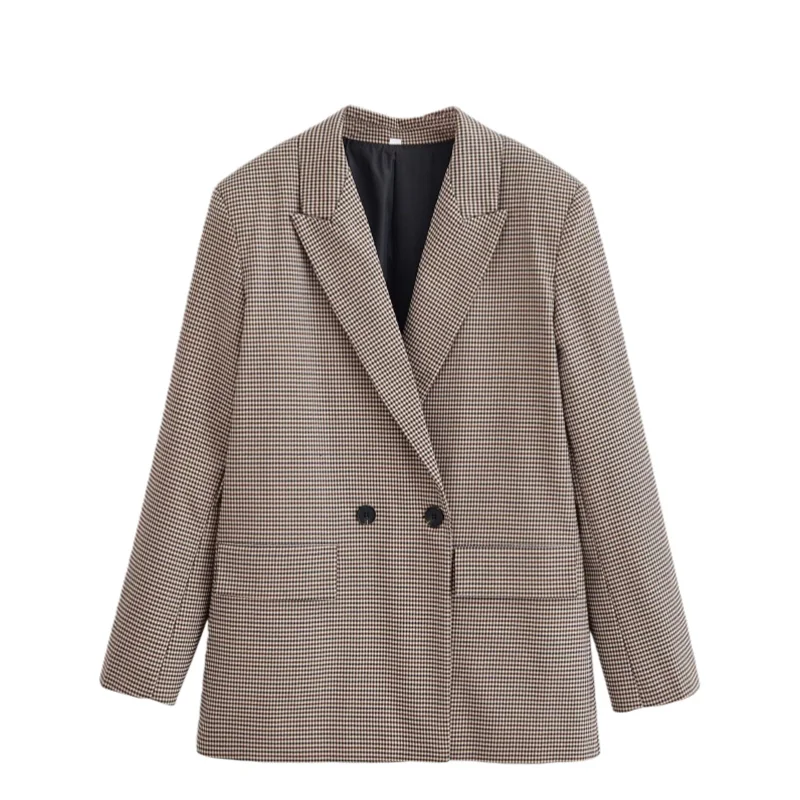 เสื้อสูทลายฮาวด์ทูธสไตล์โอลด์มันนี่สำหรับผู้หญิง ดีไซน์หรูหราแบบลำลอง สไตล์ไฮสตรีท คอลเลคชั่นใหม่ ฤดูใบไม้ร่วง/ฤดูหนาว 2025