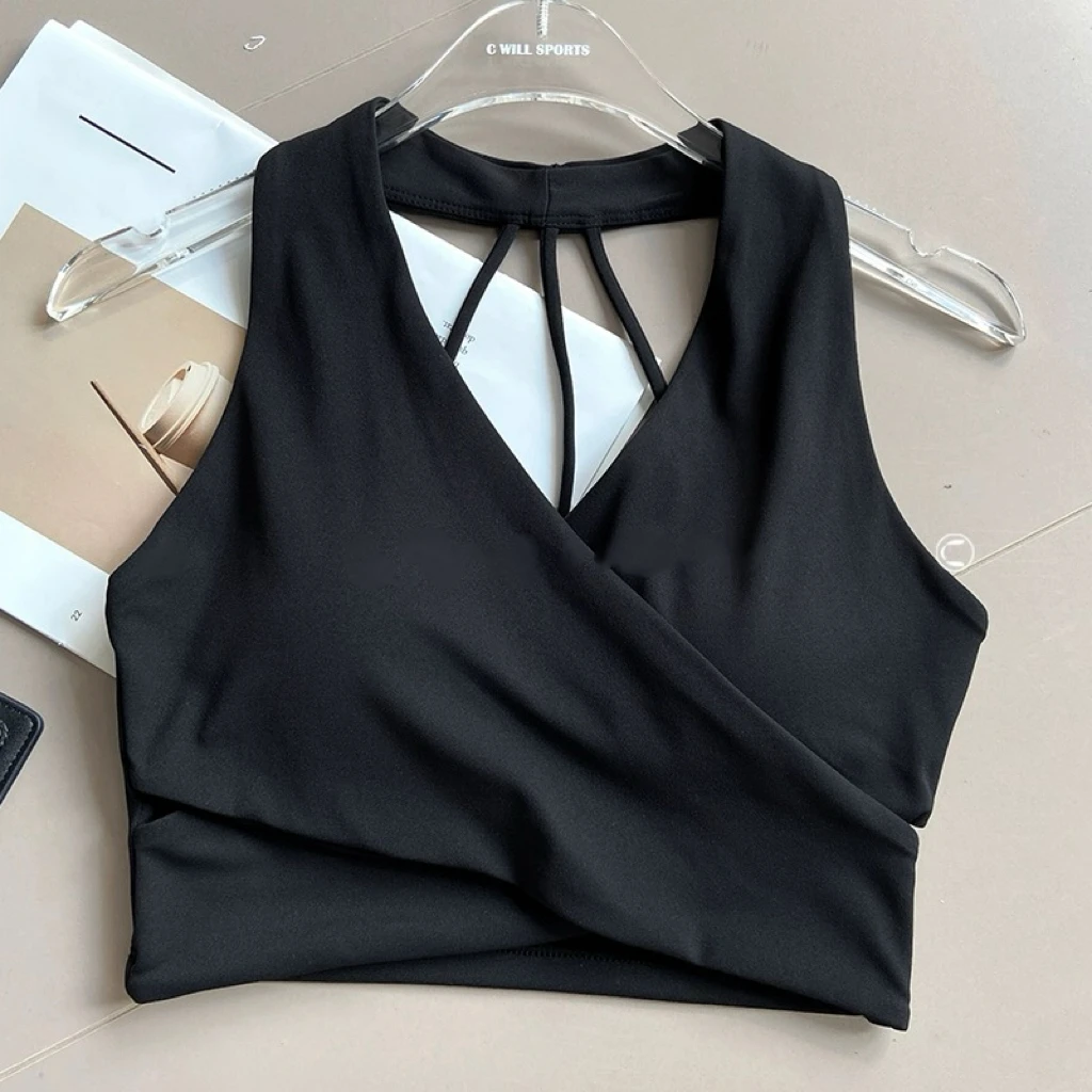 Damen Neckholder-Sport-BH mit Schönem Rückendesign, Stoßfest, Anti-Durchhängen, Push-Up, für Yoga, Training und Pilates – Detail 13