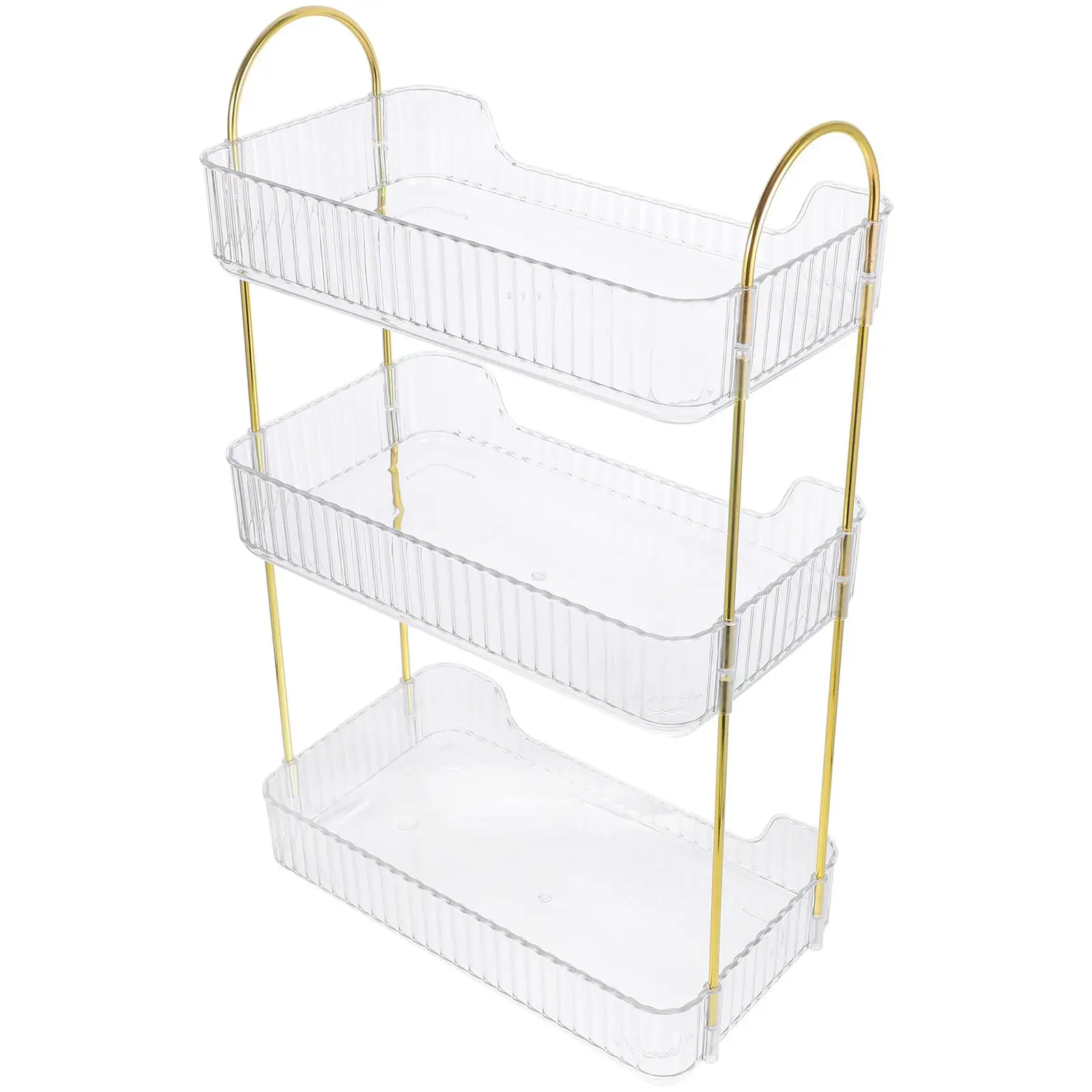 Bathroom Storage Rack Desktop Stationery Rack, Storage Holder, Multi-functional Plastic Shelf, Makeup Organizer, 3 Tiers, 1Pc