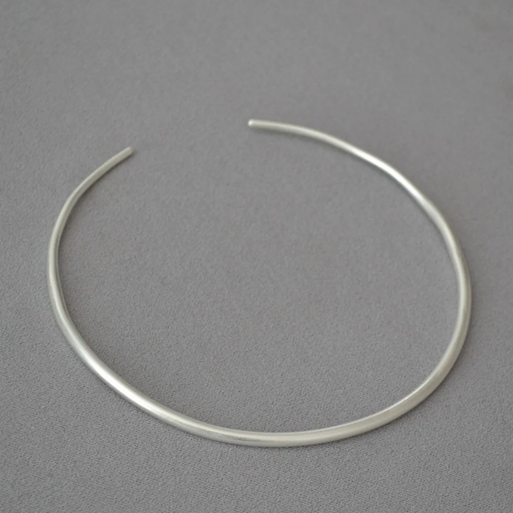 Minimalist Retro Brass Choker Necklace Irregular Line Unique Fashion Open Collar Chain Women Large Jewelry