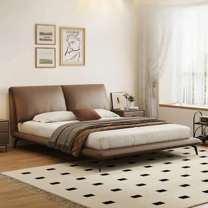 

Bed Waterproof Large Europen Floor Luxury Double Bed Platform Wooden Modern Furniture