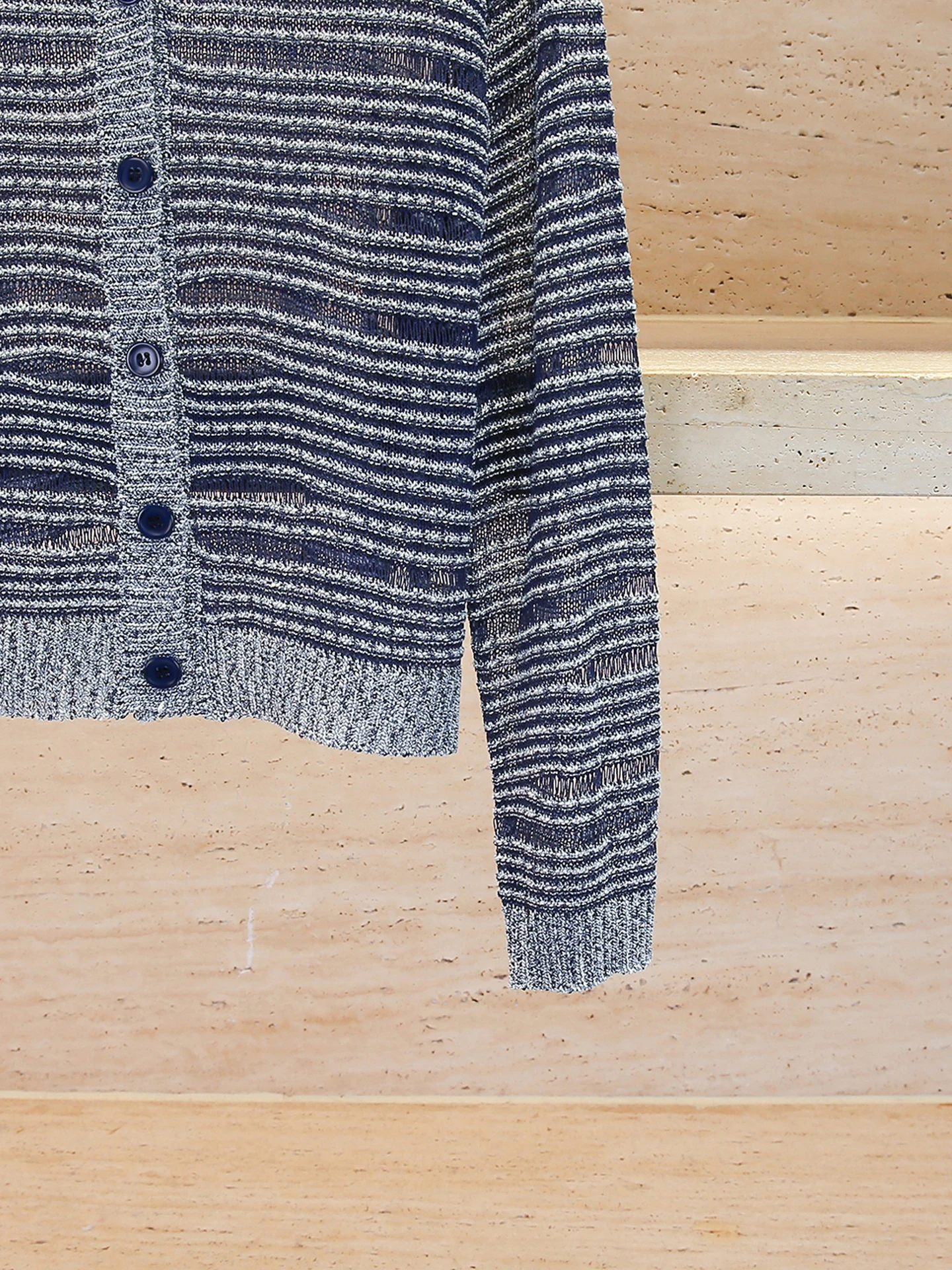 

Высококачественный женский полый вязаный кардиган в полоску с v-образным вырезом, повседневный универсальный осенний топ Faion Commute Sle ort Sve Top