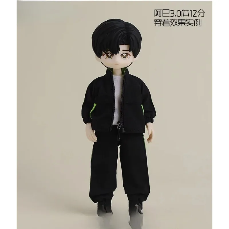 【Nur Kleidung】 Mode-Set im Maßstab 1:12 mit farblich abgesetzter Jacke und lockerer, lässiger Sporthose für 6-Zoll-BJD Asi3.0 Actionfigur-Körper – Detail 5