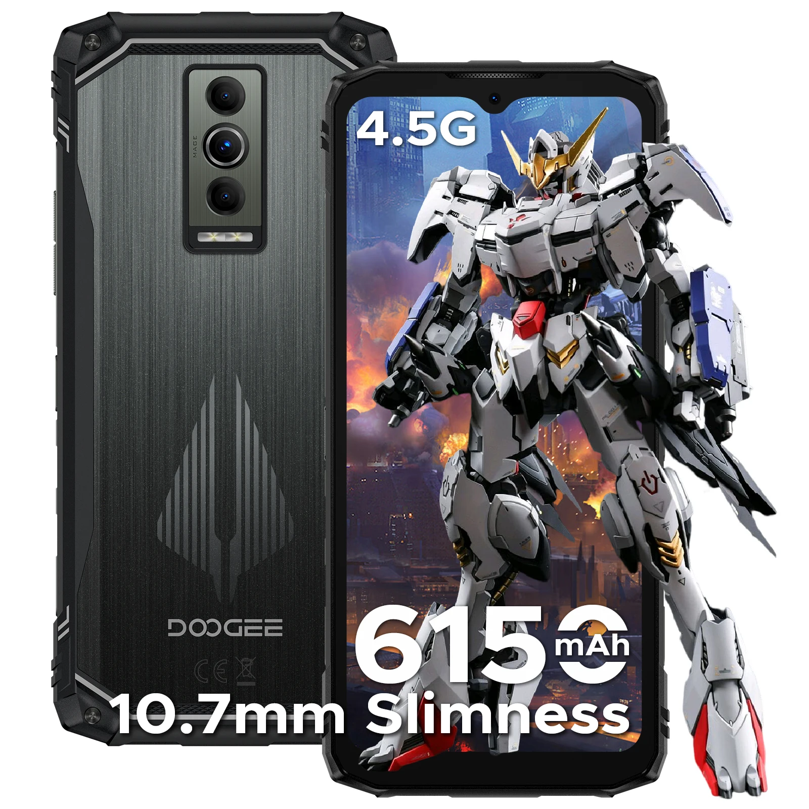 DOOGEE Blade10 Pro Energy Rugged Phone Gemini AI Android 15 Ultra-thin 6.56'' Screen 6150mAh Battery Widevine L1 Mobile Phone
