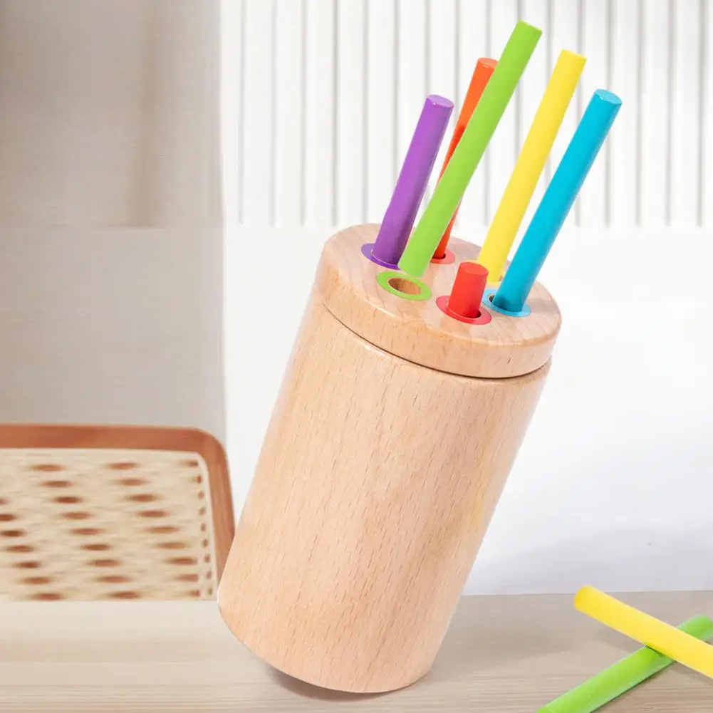 Hand-eye Coordination Game Wooden Montessori Color Sorting Toy Set for Toddlers Fine Motor Skills Learning Game with Colored