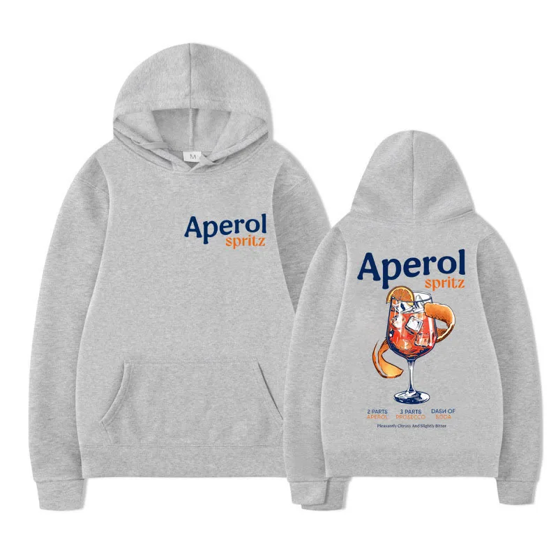 APEROL SPRTlZ Hoodies Cocktail Themed Gift Fashion Vintage Oversized Sweatshirts Gothic Harajuku Streetwear Hooded Pullover Male