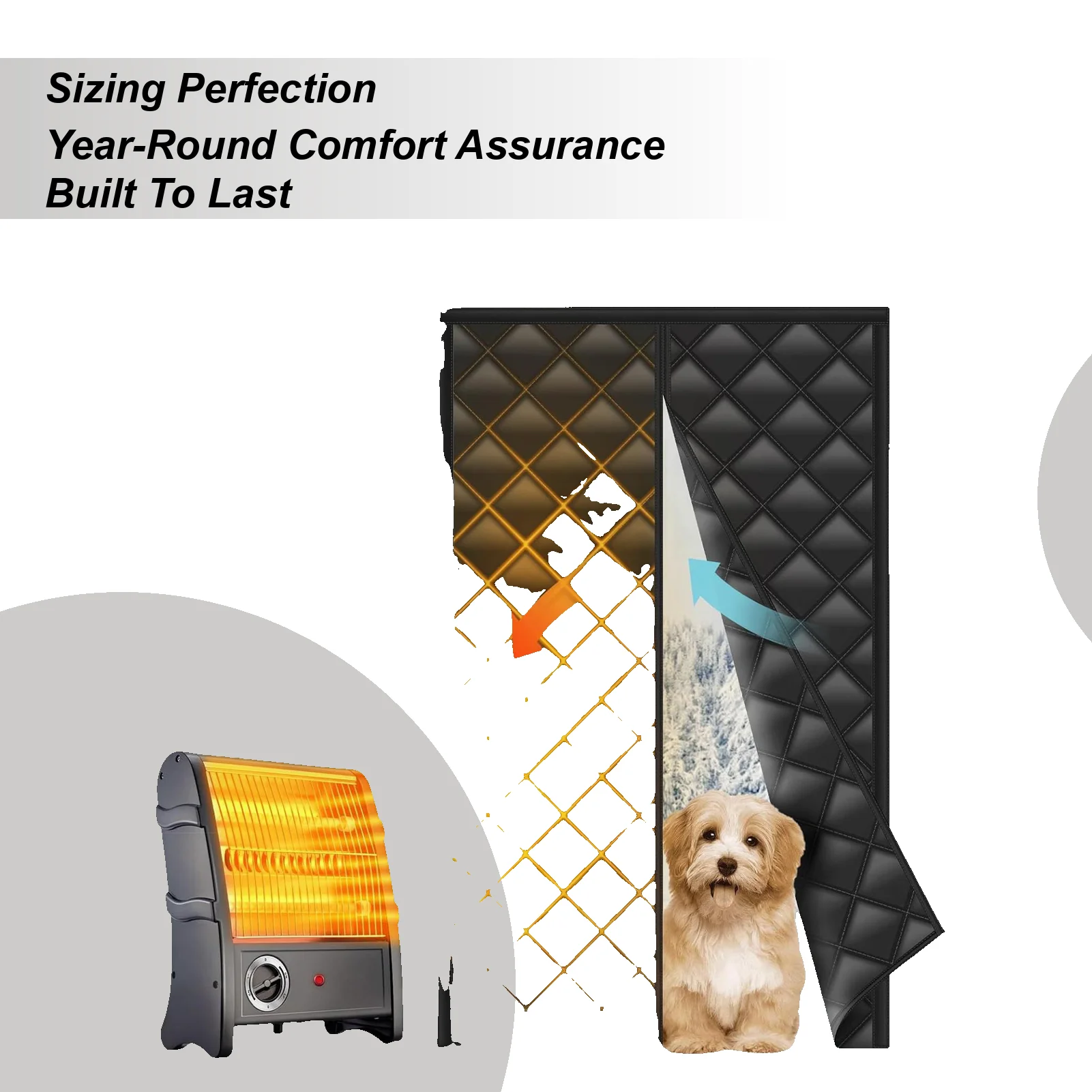 

Insulated Rv Door Curtains 33X80Inch Windproof Screen Magnetic Screen Door for Travel Outdoor Protection Camping Winter Home