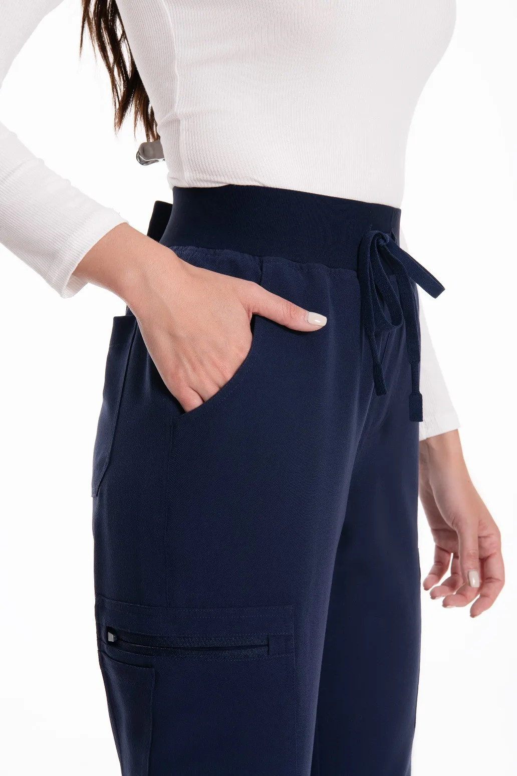 KUNGFU SCRUBS Nahtloses Unterhemd für Damen, schmal geschnitten, hochelastisches Modal-Unterhemd, Rundhalsausschnitt, lange Ärmel, Basisschicht-Oberteil – Detail 19