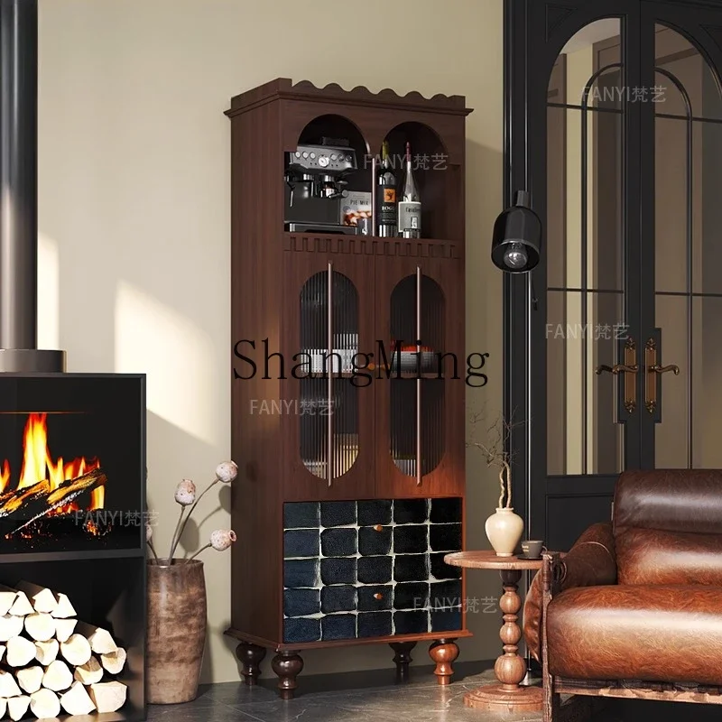 

CL винный шкаф из цельного дерева, бытовой встроенный настенный обеденный боковой шкаф для гостиной, декоративный шкафчик