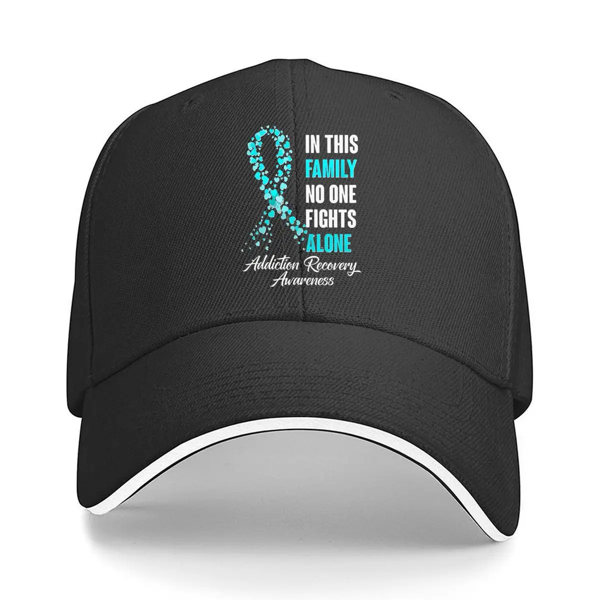 Gorra de béisbol tipo sándwich Blue Ribbon Hearts Addiction Recovery