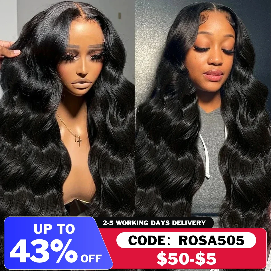 250% 13x6 HD Transparent Body Wave Lace Front Wig Brazilian 360 Water Wave Ready To Wear 5x5 Lace Closure Glueless Wig For Women